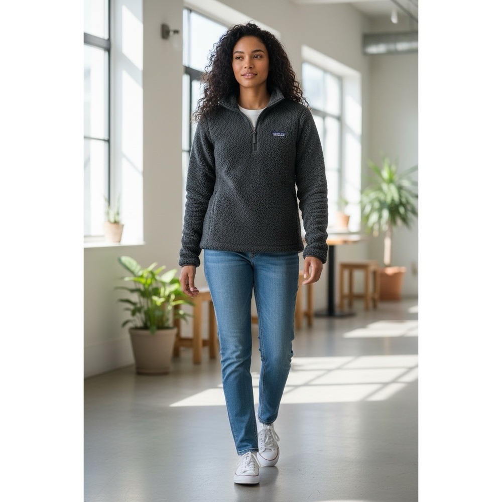 PATAGONIA Los Gatos GRAY 1/4 ZIP fleece WOMENS SMALL STY25236FA18